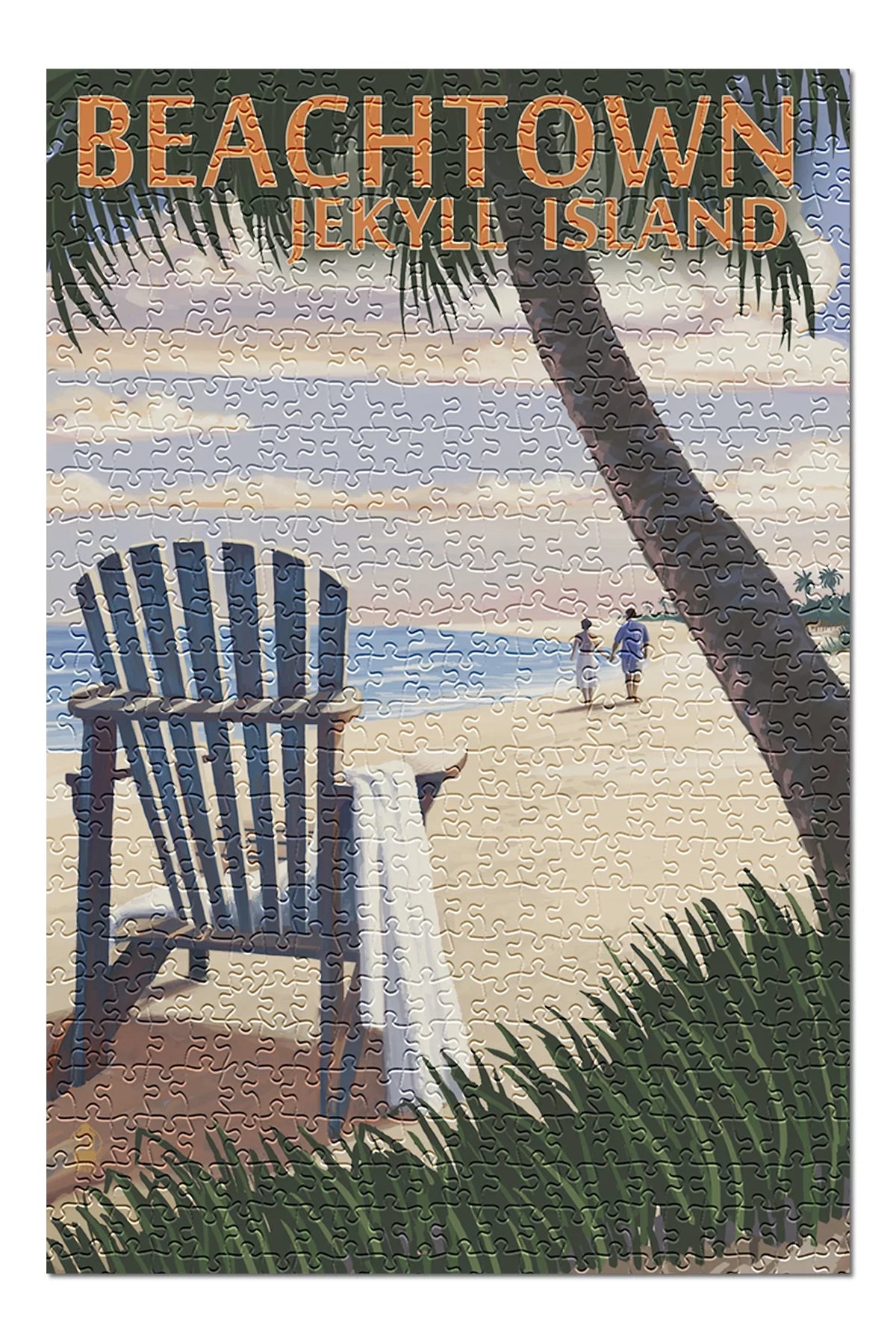 Adirondack Piece for Premium in the and Jigsaw Adults Chair 500 on USA) (19x27 Beach Beachtown, Jekyll Family, Puzzle inches, Made Georgia, Island,