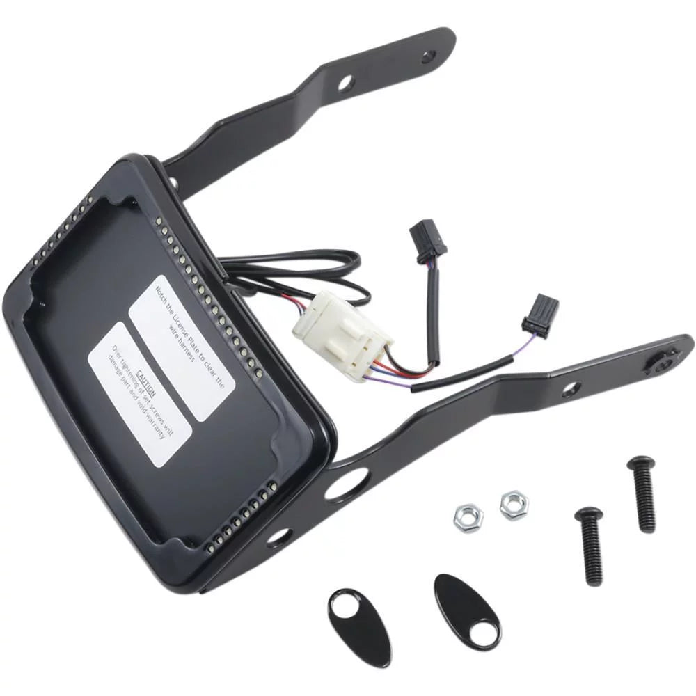 Cycle License - CV-4654B Visions Frame Black Slick Curved Mount Signal Plate and