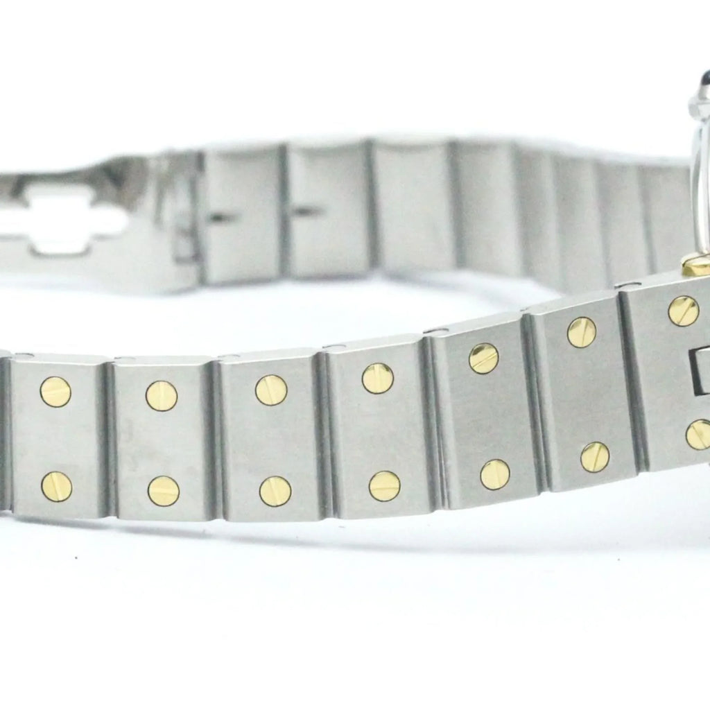 Polished (Good) CARTIER 18K Steel Quartz Gold Watch BF568475 Ladies Santos Pre-Owned Round