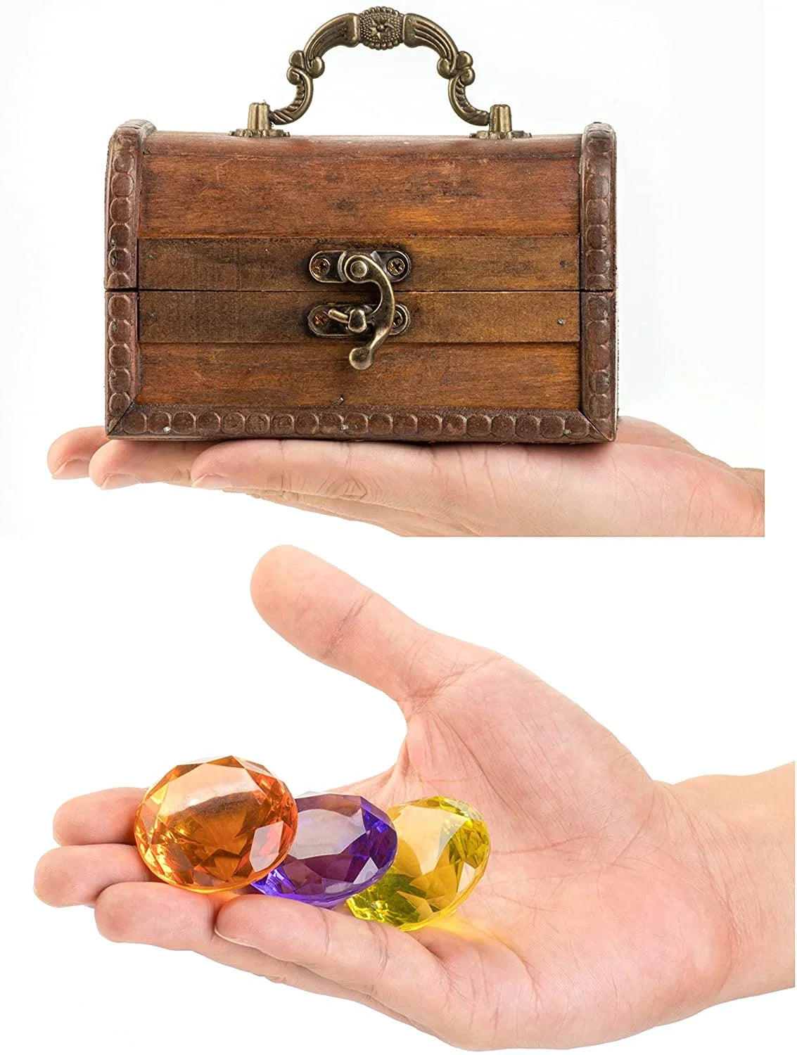 Treasure Set PUBGAMER Pirate Throw with 15 Toy Swimming Gem Gem Gift Colorful Diving Big Training Box Chest Diamond Underwater Toy Dive Big Toy Pool Diving Set