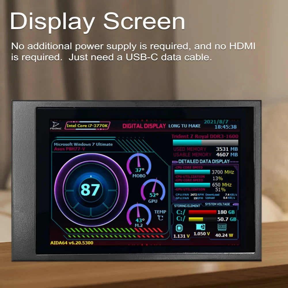 Computers ScreenDual Type-c Pc Andoer To Display Dual ,Ips Usb Raspberry Itx 3.5 Yabuy Ips Computers Rotation RaspberryScreen And Raspberry Inch Addition Chassis Itx Pi