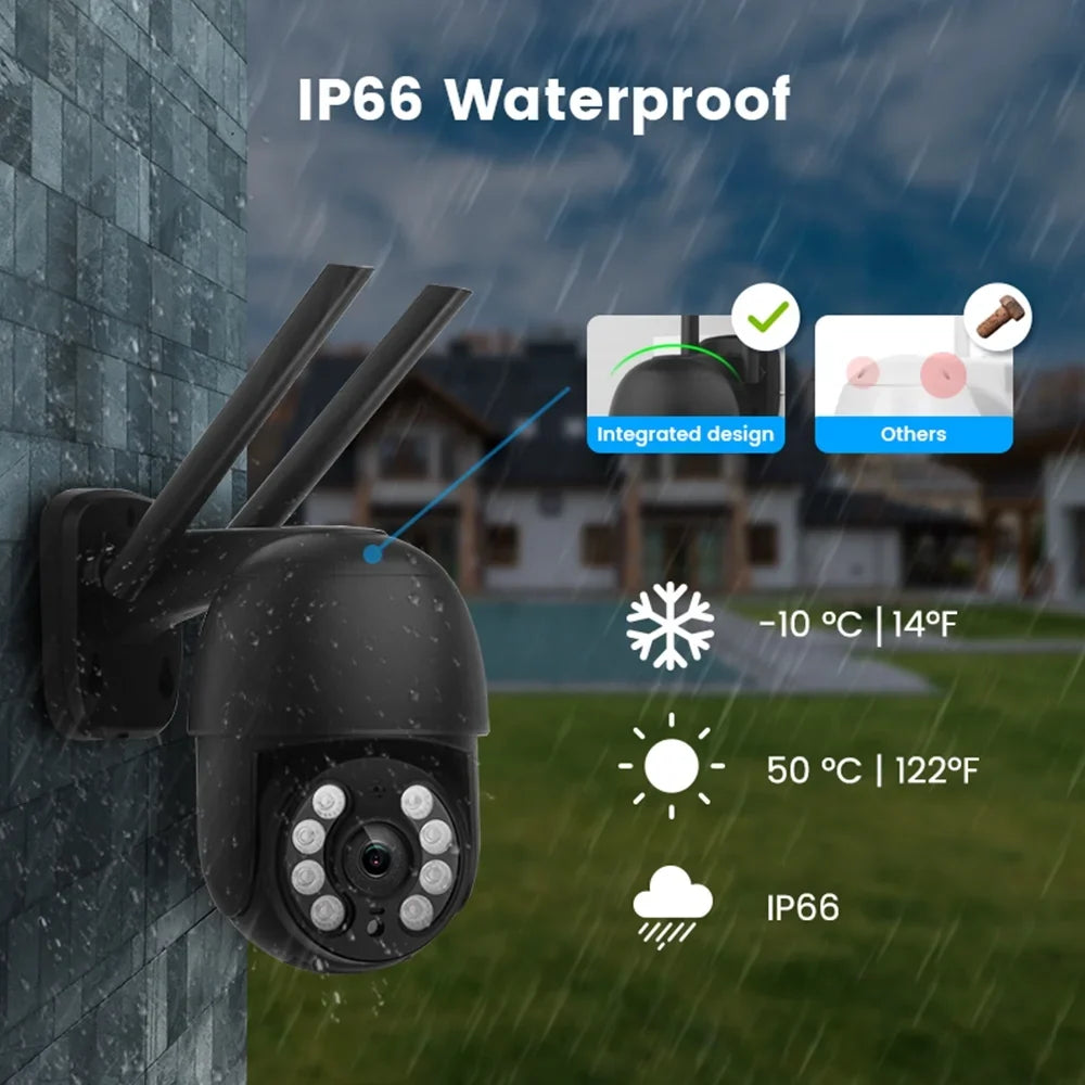 Camera and Audio, 2.4G with Surveillance 4MP exterior, Full Motion Color for Detection Wifi Vision, LISUEYNE Security Multi-Platform Wireless Night Siren, 2-Way Cameras Pan/Tilt