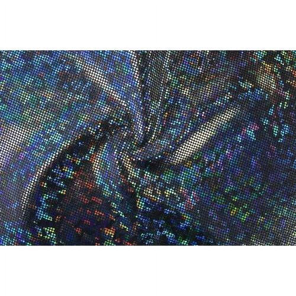 Etc. Spandex Hologram-Black/Black- Glass Stretch 4-Way For Swimwear, Fabric Shattered Gymnastics, Dance