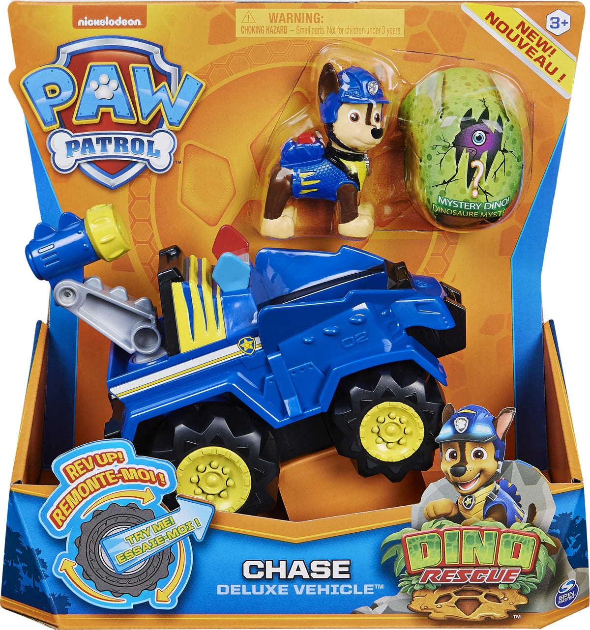 Rev Dinosaur Deluxe Up Patrol, Vehicle Rescue Chase’s with Dino Mystery PAW Figure
