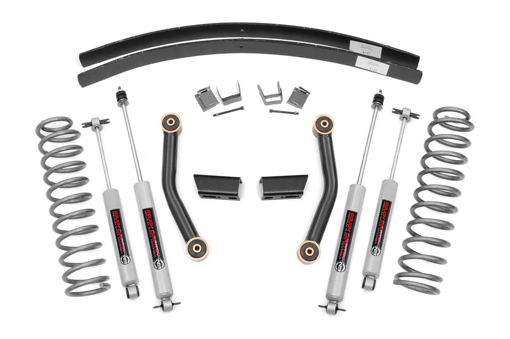 II Suspension Add N3 1984-2001 Jeep Leaf Lift Series Country | Cherokee 3" (fits) | 670XN2 Shocks Rough Kit | XJ