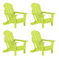 Classic exterior of Poly (Set Folding Lime EXTRA 4), Patio Chairs Adirondack PLATINUM