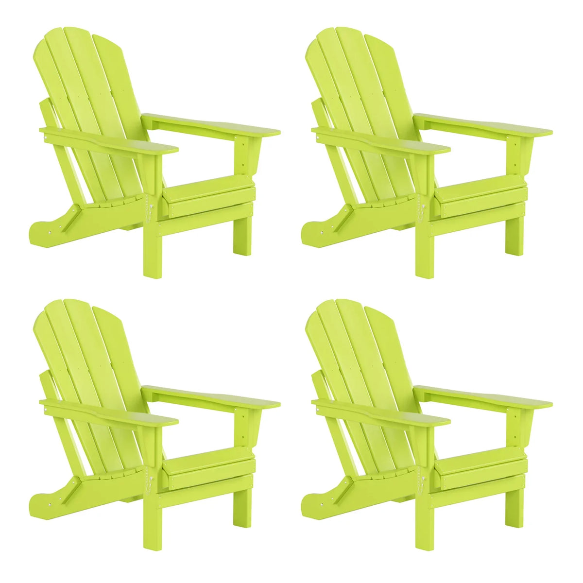 Classic exterior of Poly (Set Folding Lime EXTRA 4), Patio Chairs Adirondack PLATINUM