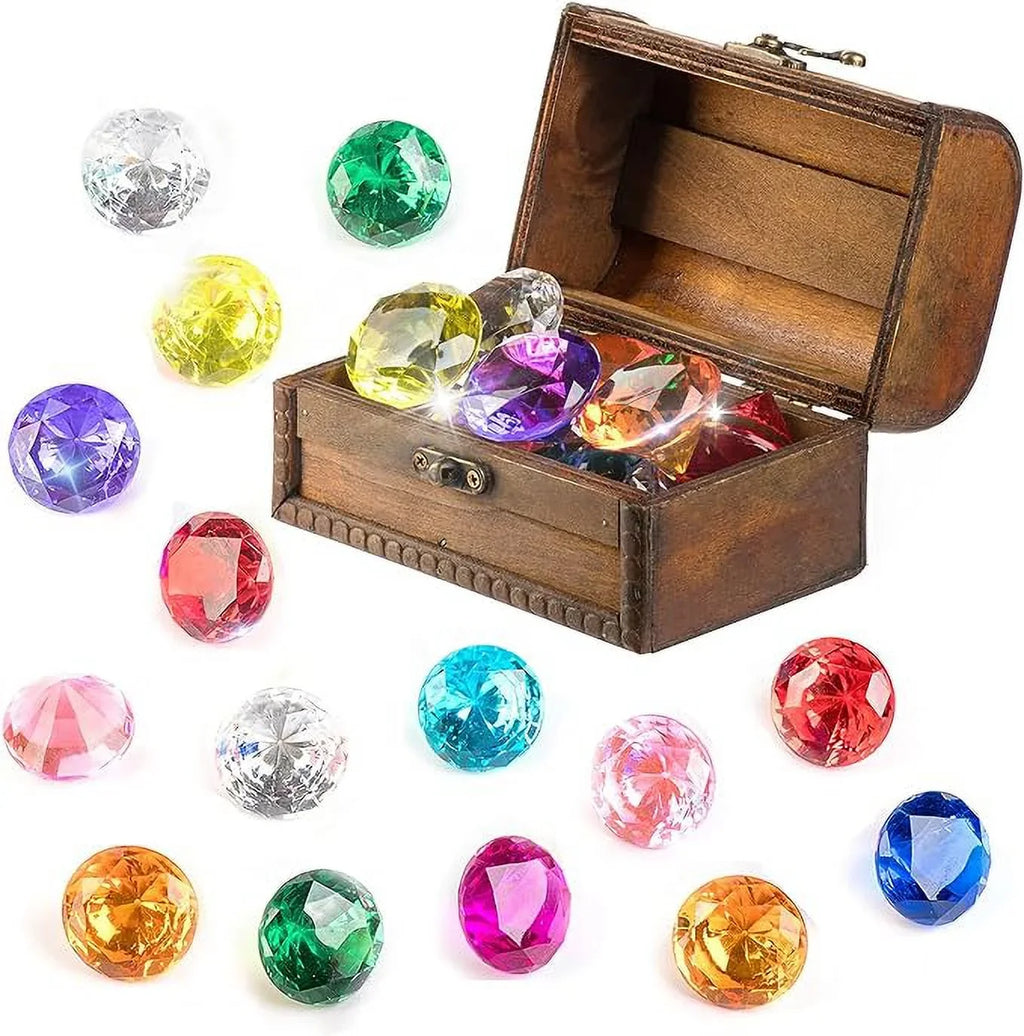 Treasure Set PUBGAMER Pirate Throw with 15 Toy Swimming Gem Gem Gift Colorful Diving Big Training Box Chest Diamond Underwater Toy Dive Big Toy Pool Diving Set