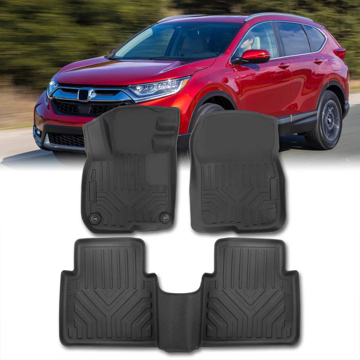 2018 17 Liner TPE Compatible/Replacement Rubber Proof 21 AJP CR-V Distributors 2022 20 2017 22 3-Piece climate CRV Season Front 2020 All Set Floor Guard For 19 18 Mats RW SUV Honda Rear 2019 RT 2021