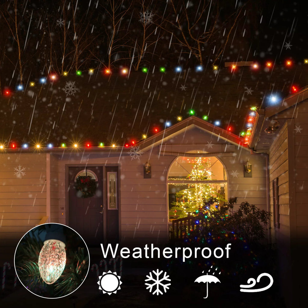 Christmas Light LED C9 exterior, String 20 Color 23ft Waterproof Bulbs Lights Changing Eva's Lights