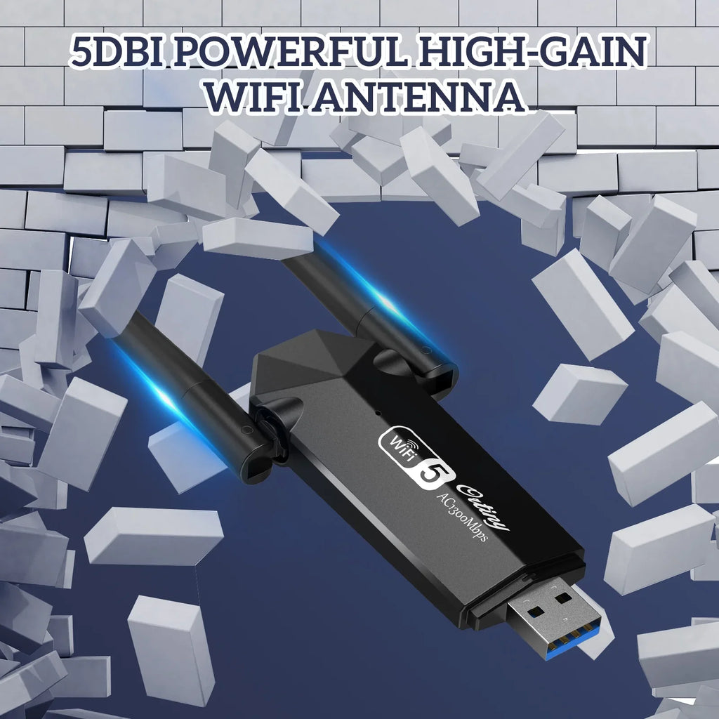 for for 1300Mbps Supports Wireless Windows WiFi USB WiFi Dongle Adapter Ortiny Network Adapter Wireless PC, Laptop Desktop Adapter, Dual 11/10/8/7, Band USB Dual Mac OS 5G/2.4G Band 10.9-10.15 WiFi