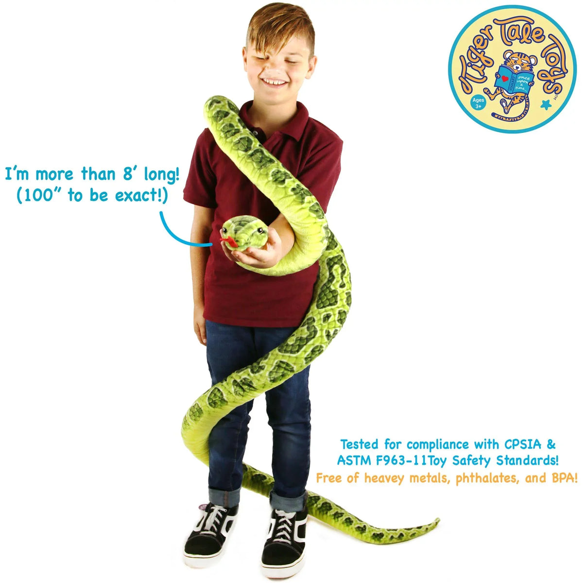 Animal Stuffed Inch Gustavo Tiger the 100 Snake Toys | Anaconda by Green | Tale Plush