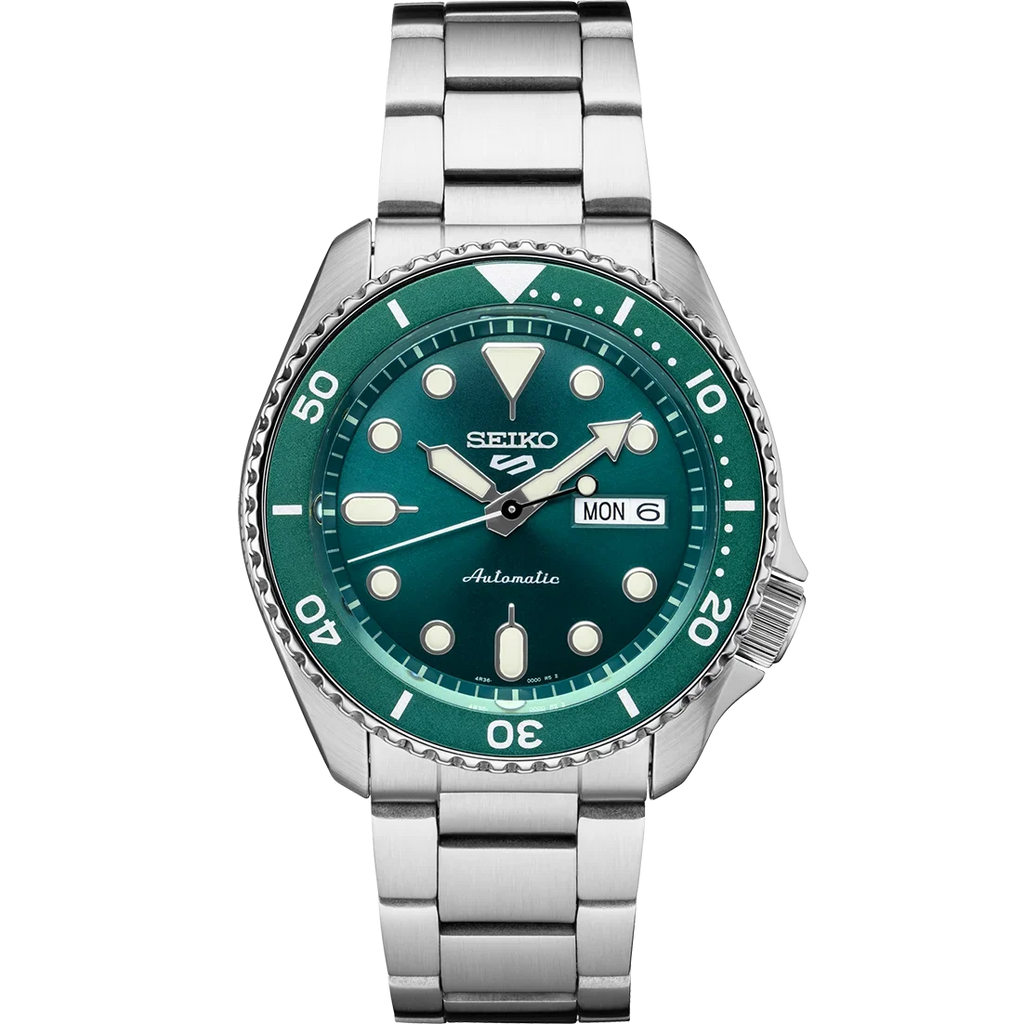 Watch 5 Steel Date Seiko Sports Stainless Men's SRPD61 Dial Green Automatic Day