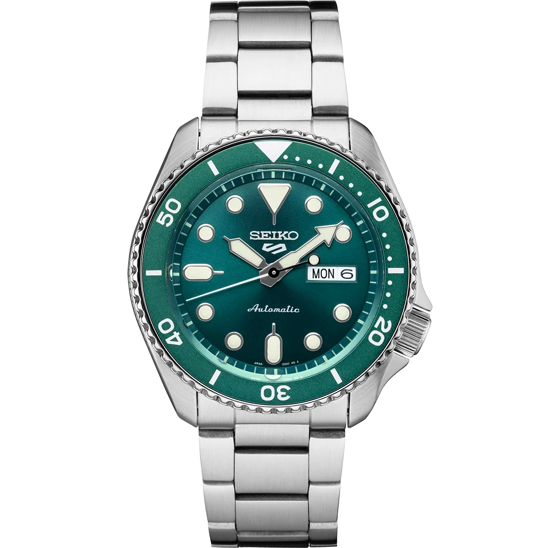 Watch 5 Steel Date Seiko Sports Stainless Men's SRPD61 Dial Green Automatic Day