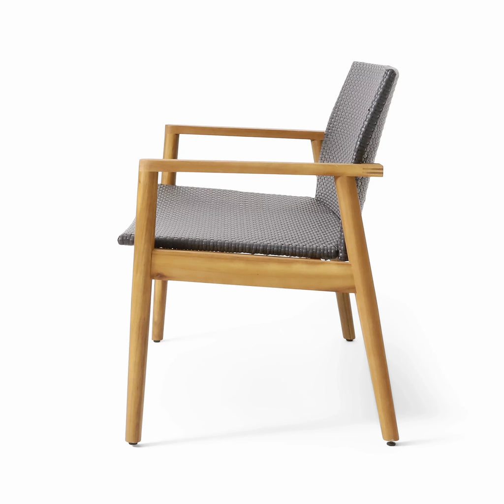 Seater Wood exterior Remuda Chat Wicker and Teak Gray and 4 Acacia ,