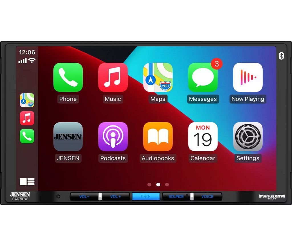 and SiriusXM-Ready Android l CarPlay Wireless with Wired 7” Receiver Mechless Built-in l | Bluetooth Input USB Multimedia Wired Jensen Charging l Wireless with Auto CAR710W and