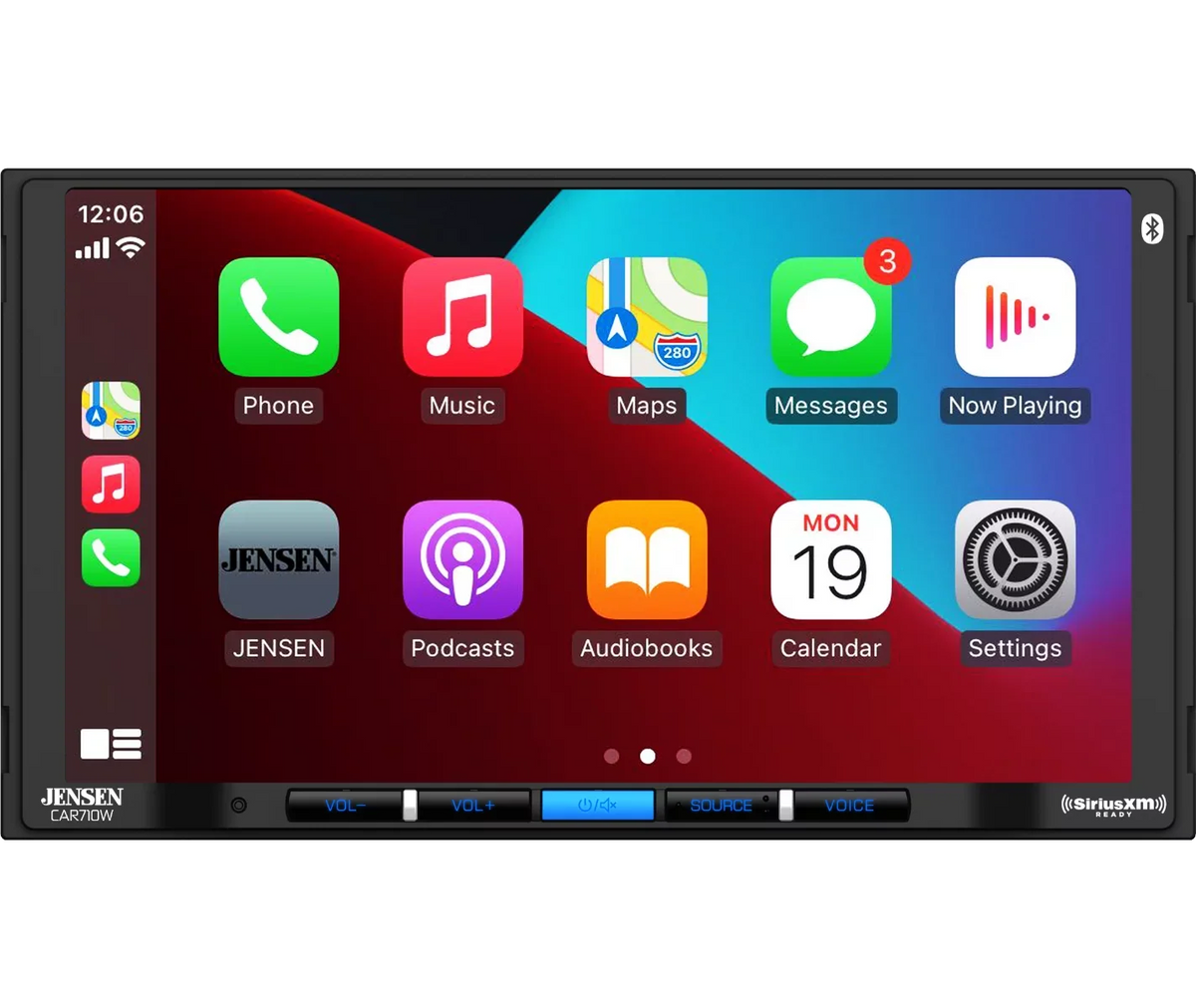 and SiriusXM-Ready Android l CarPlay Wireless with Wired 7” Receiver Mechless Built-in l | Bluetooth Input USB Multimedia Wired Jensen Charging l Wireless with Auto CAR710W and
