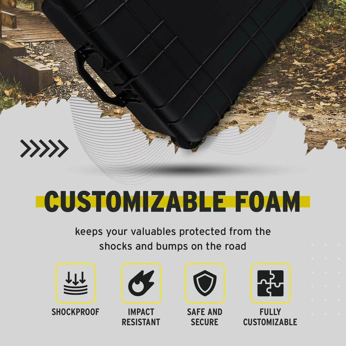 12 Inch) Customizable Foam x x with (25 Hard Case 20 Wheeled Koah Weatherproof
