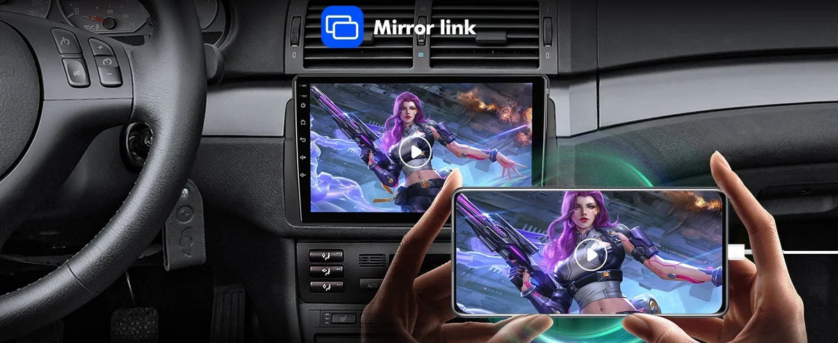 Android Stereo QLED Backup Double Support Radio ZT Car Carplay 12 Touchscreen 75/MG E46/M3/318/320/325/Rover Camera Auto 9-inch Din with Car 6+128G Screen SWC for Android