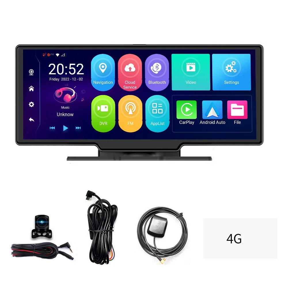 Gecheer Viewing Positioning Car Auto Cam 170 Global System Navigation Recorder Degree Video Car 10.26in Recorder Car Dual DVR Multi-language Dash Angle Lens Night Wide