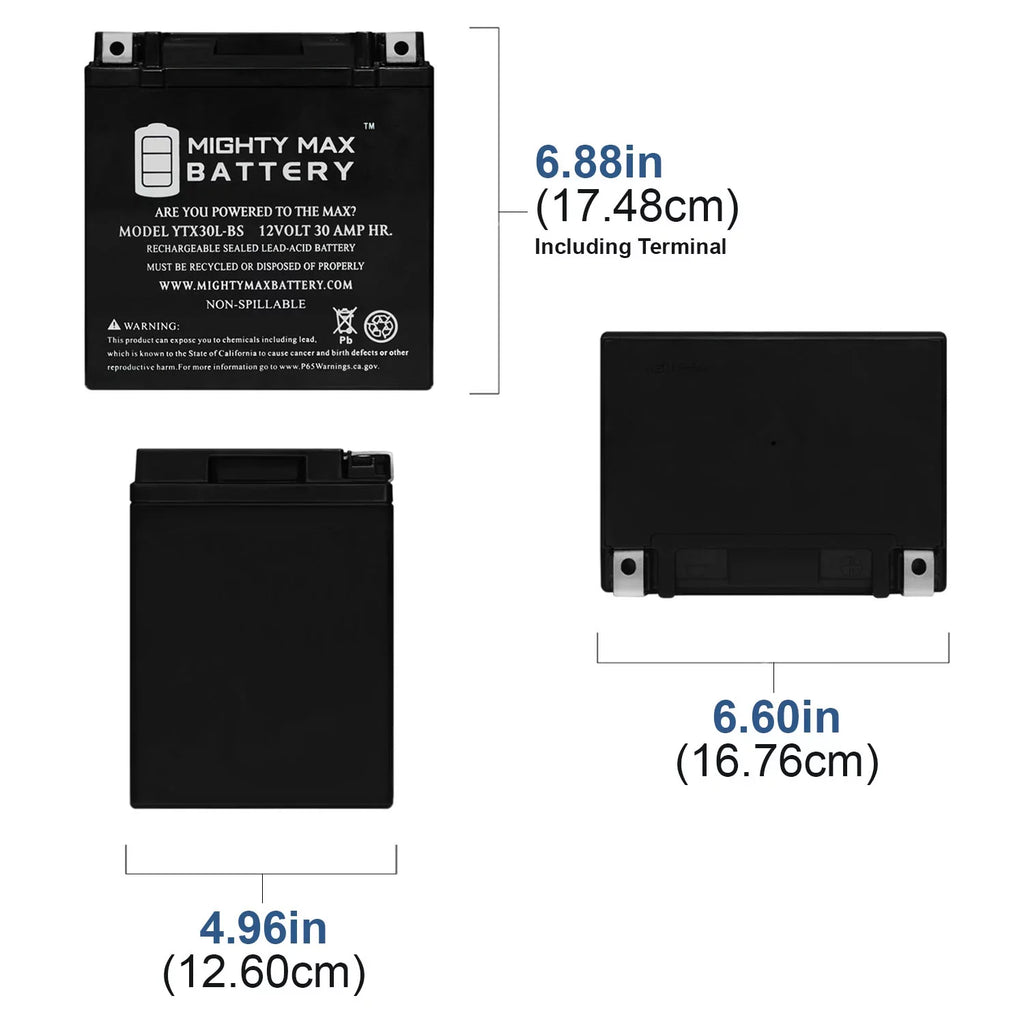 YTX30L-BS Bombardier for Doo 30AH Replacement Sea 12V Battery GTX Polaris