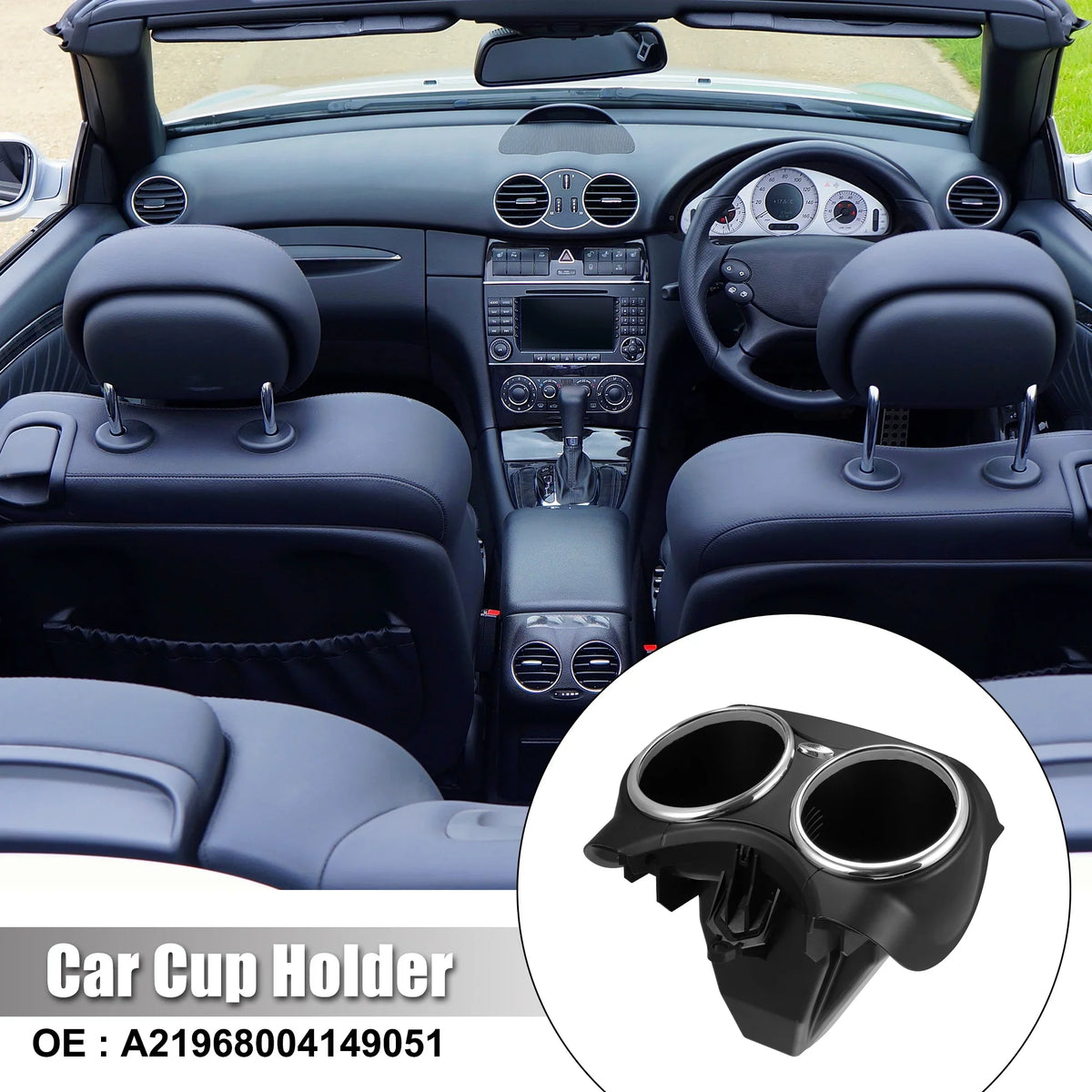 A21968004149051 Unique Storage Benz Front for 06-11 Bracket Replace Car Black Cup Bargains Seats Holder W219