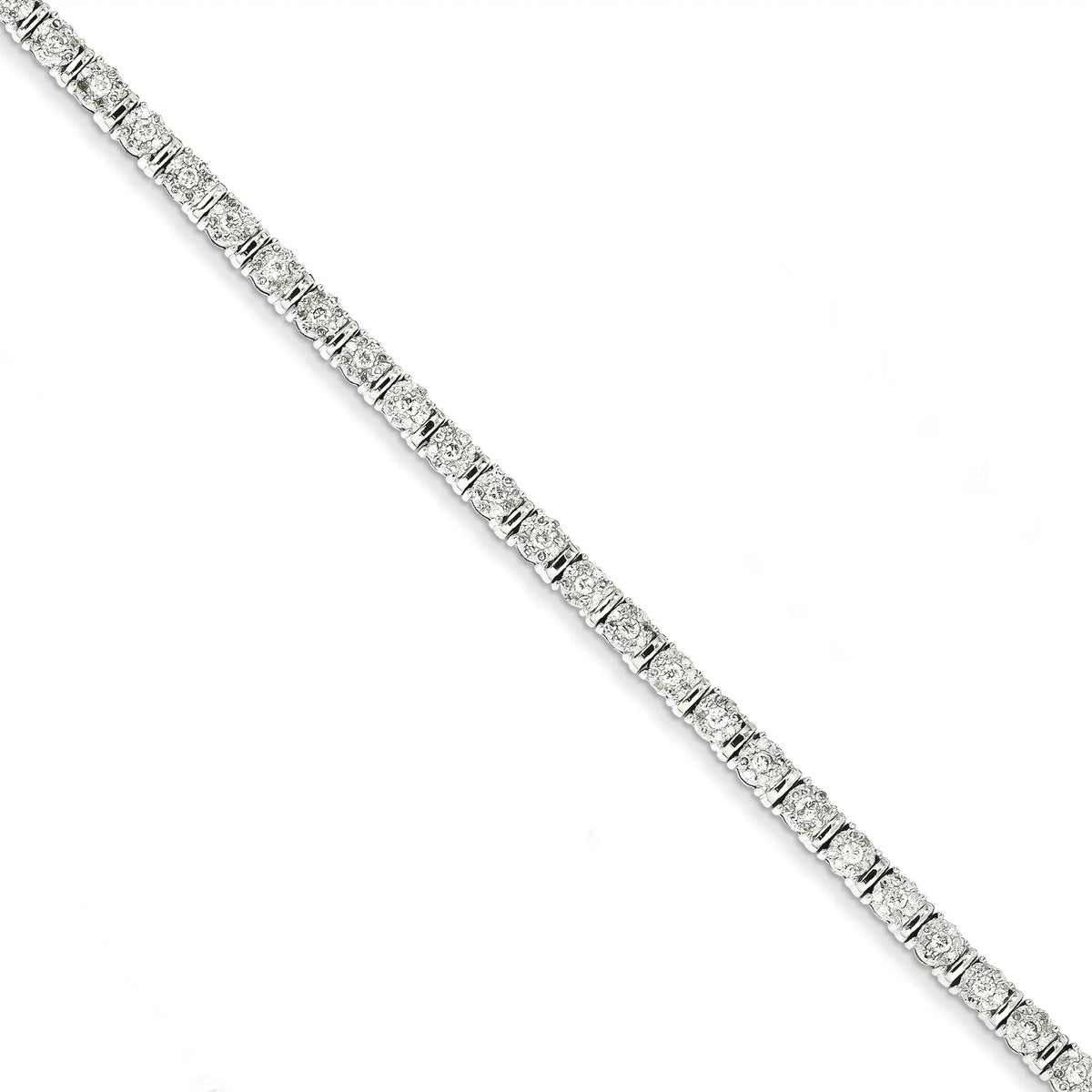 14k White Gold 2ct Tennis Carat Wt- Diamond Bracelet.
