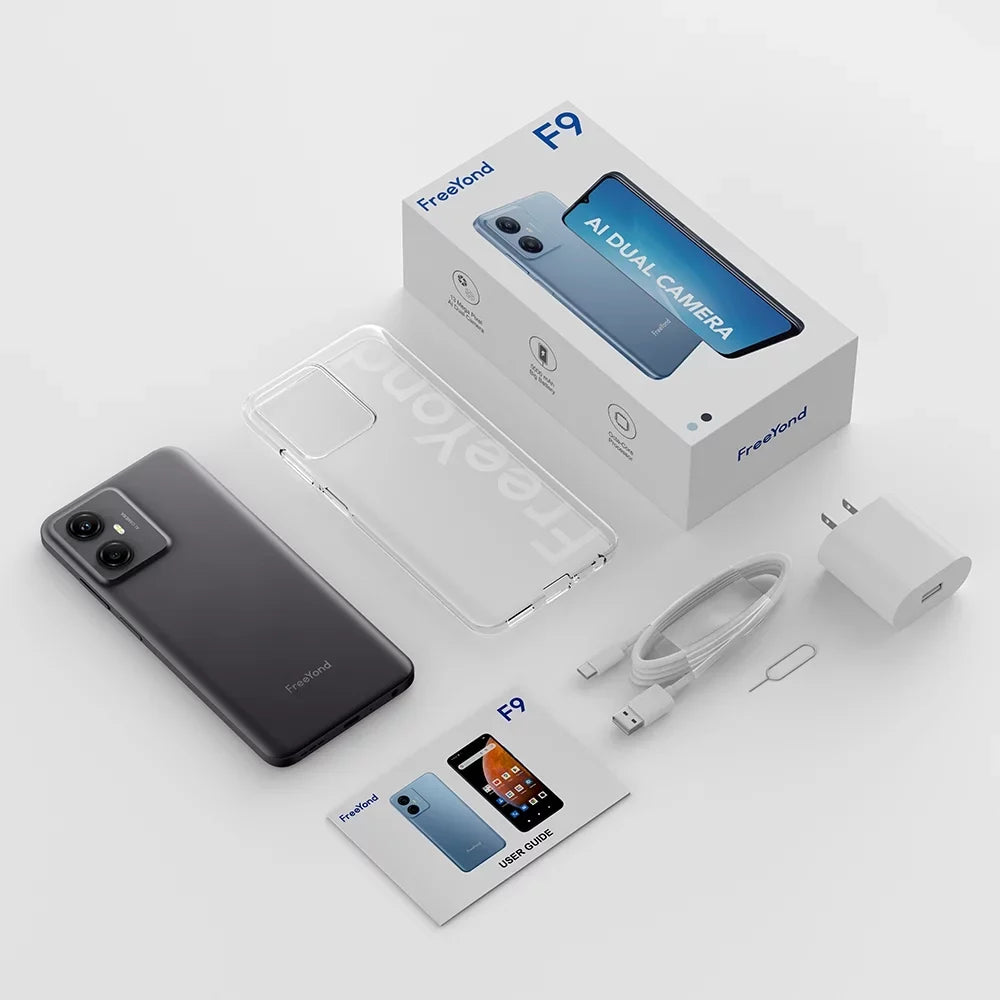 F9 FreeYond Battery Sim, MAh, Display 13+8MP Dual Macro HD+6.52" With 64GB/128GB Camera Dual Smartphone, Real Rom, 5000 2MP