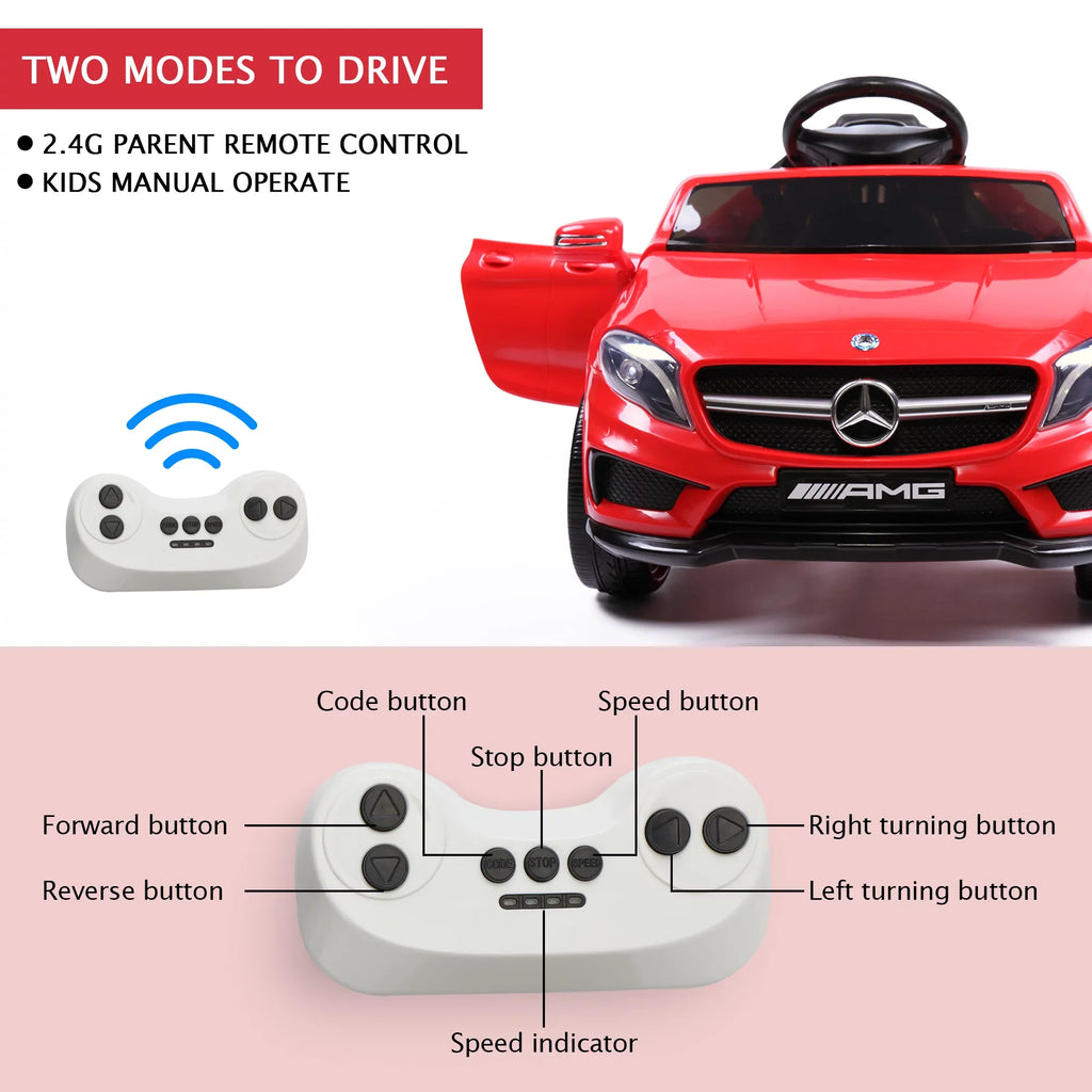on Music Ride Red W/ Licensed Benz Control Remote 6V Kids 3-6 TOBBI Age Car Lights Child,