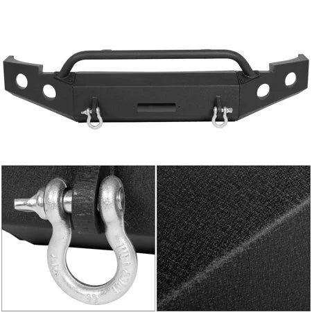 2011 2007-2013 2009 Front Powder Packages Steel Kojem Chevy Silverado Fit -2 Bumper 2010 Coated for D-Rings Winch Bar 2008 Plate Push 2012 w/ 1500
