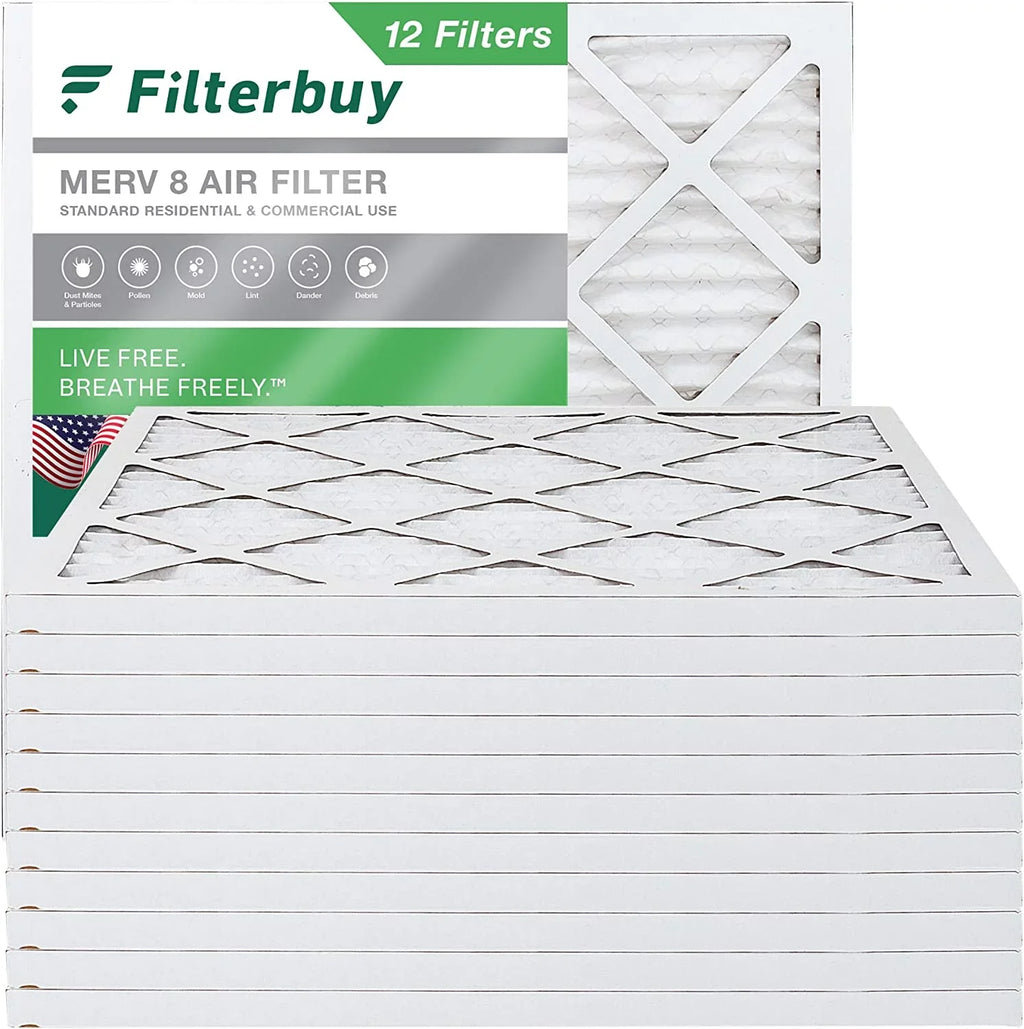 HVAC 14x14x1 Filterbuy Filters Pleated MERV Furnace 8 AC (12-Pack) Air