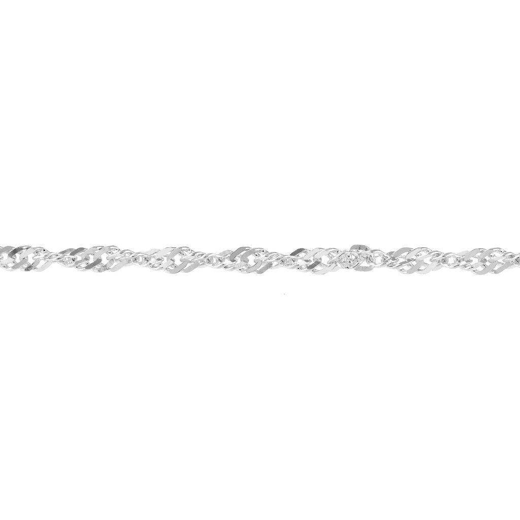 14K 9"-10" Gold Singapore White Women's Adjustable Anklet 1.7mm