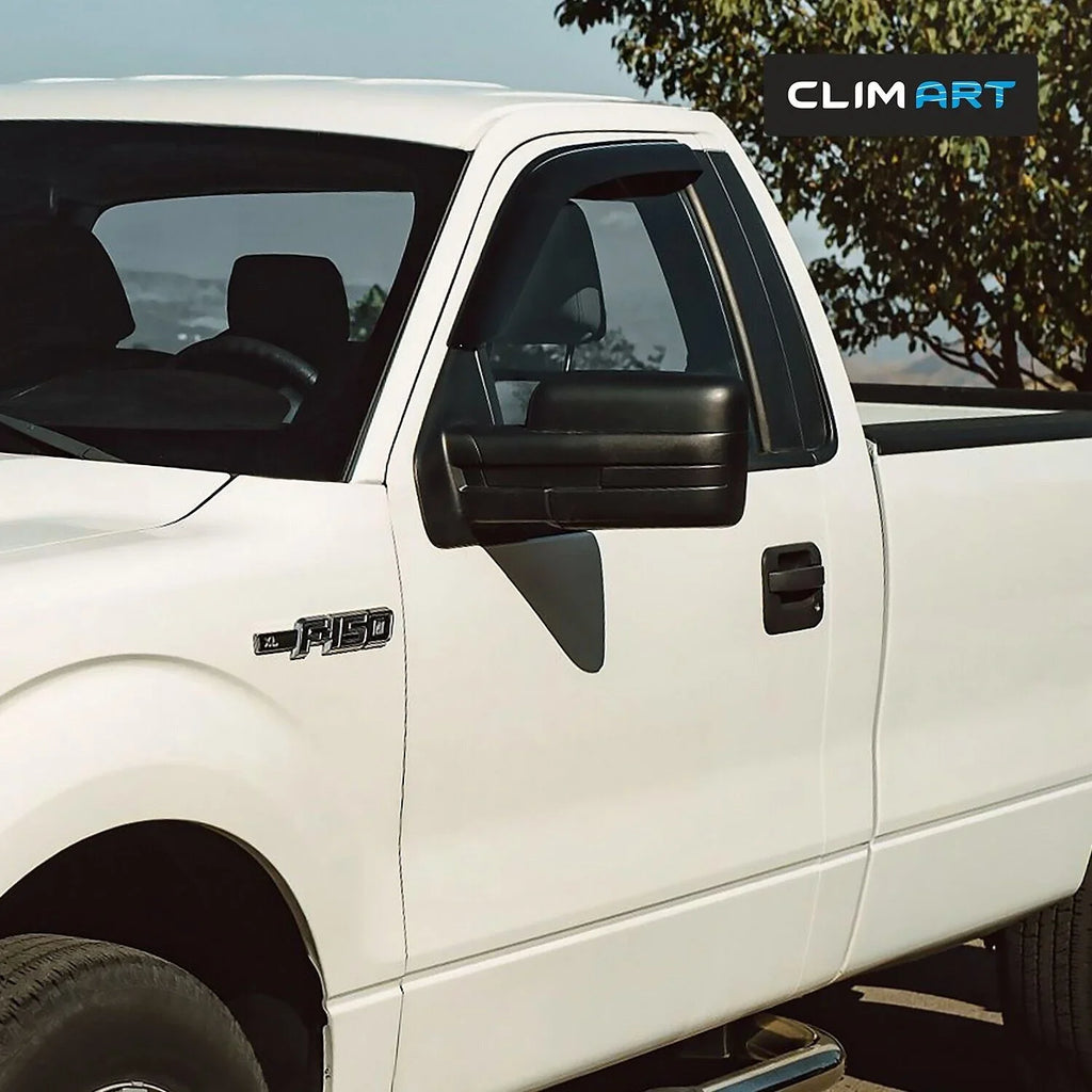 Deflector, SuperCrew, Accessories 2009-2014 for Regular 2 SuperCab, Deflectors, Vent Guards Vent pcs-209008 Durable Tape-on Visors F150 ART Cab, cars, CLIM Rain for Window Window Incredibly Truck