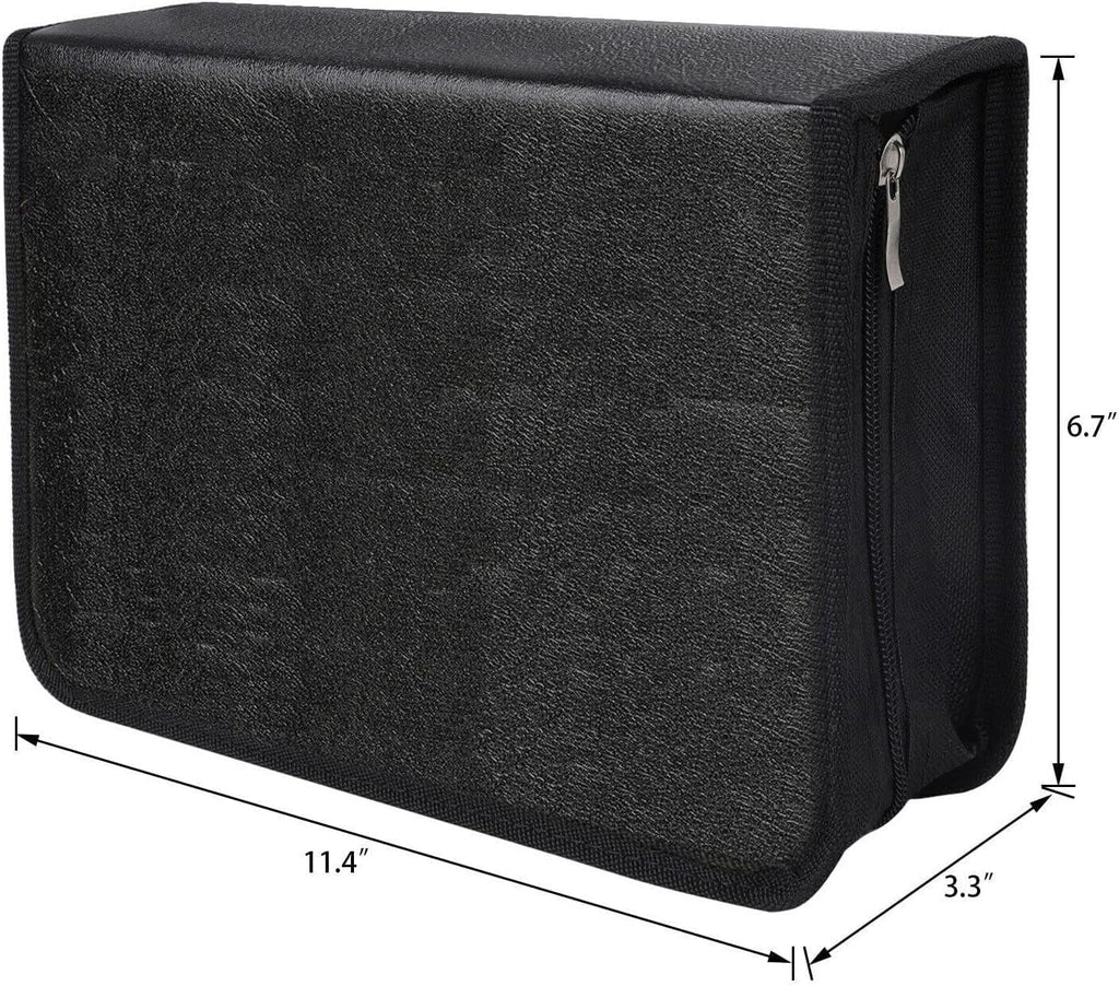 Zippers, Binder Portable Organizer / Capacity Car Leather Storage Holder Home, 80 Bag Wallet, With For / Disc Case Storage PU Office,Travel, Case
