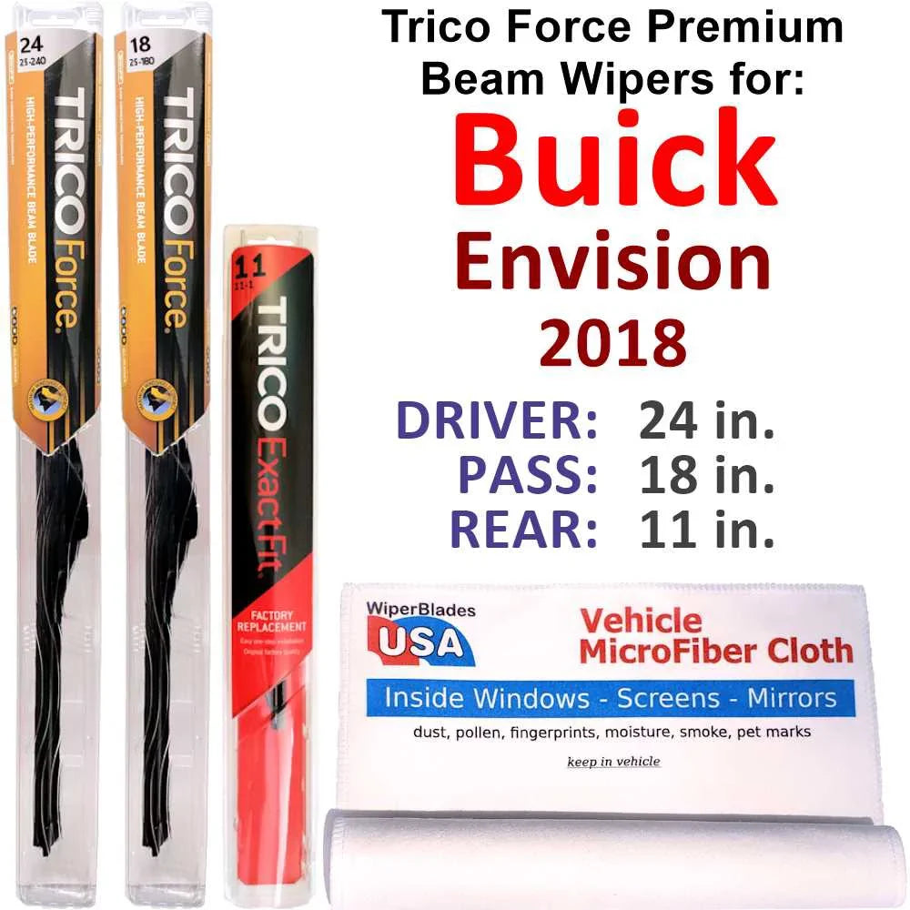 w/Rear Envision Buick (Set Beam Wiper of 2018 Wipers Performance 3)