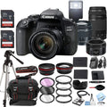 800D EOS 75-300mm 18-55mm + F/4-5.6 + Lens Tripod Camera Rebel 50mm Memory Zoom STM Lens + is f/1.8 + 40pc Canon Bundle Filters EF STM Lens 128GB T7i DSLR + Case + w/EF-S III F/4-5.6