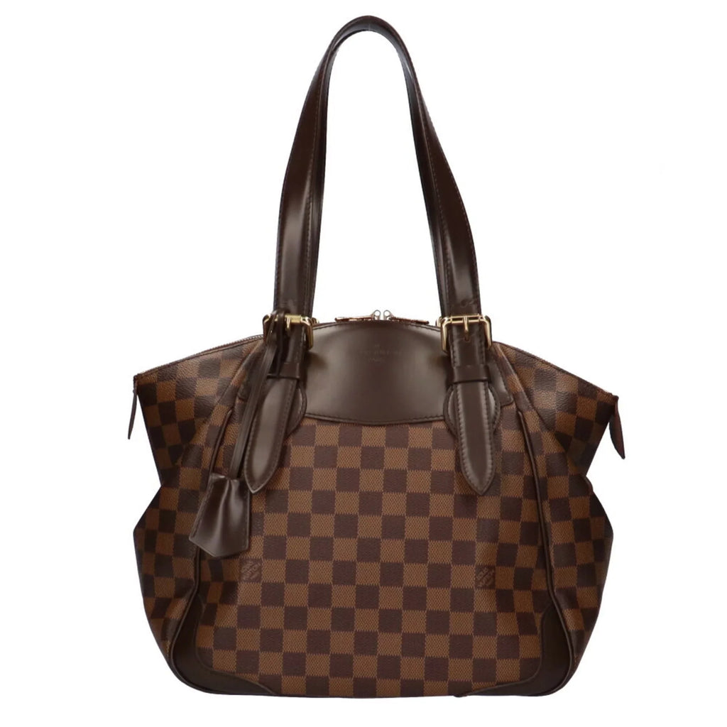 Shoulder Damier Brown Canvas Authenticated Verona MM Bag Women's Used