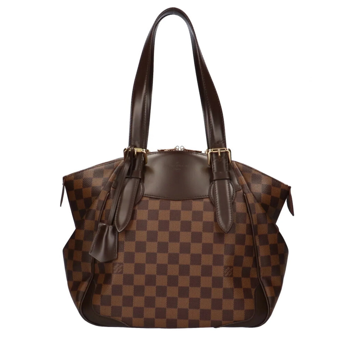 Shoulder Damier Brown Canvas Authenticated Verona MM Bag Women's Used