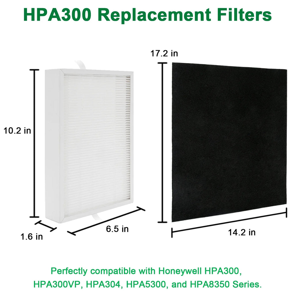 GasSaf 6 HPA304, for HEPA HPA300, Honeywell HPA5300, Filter Carbon Replacement + for Honeywell A R Series Filters HPA835 Replacement , HPA300VP, Pre-Filters 3 HEPA