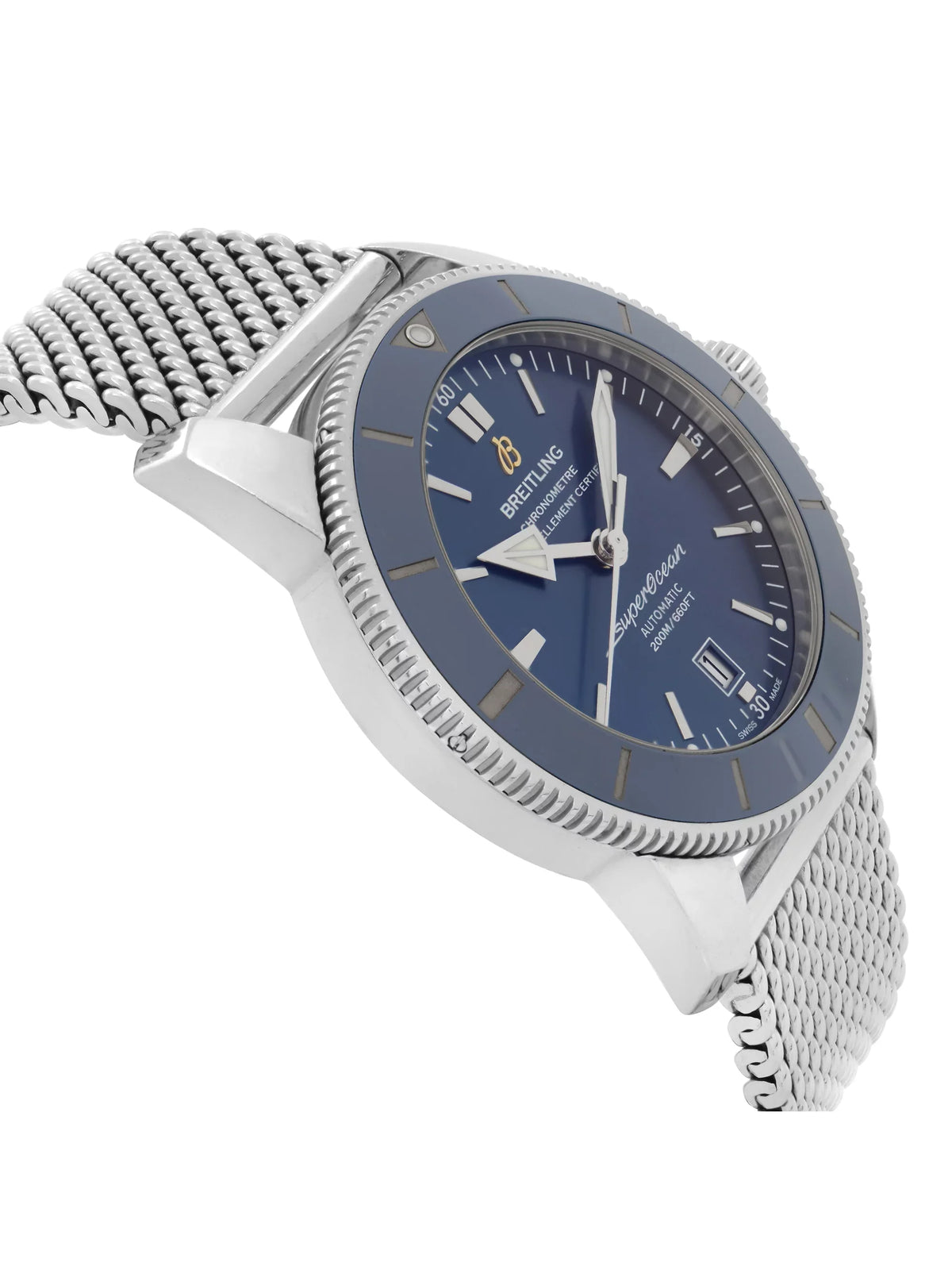 Super Mens Breitling Automatic Watch Blue Steel Heritage AB2020161C1A1 Dial