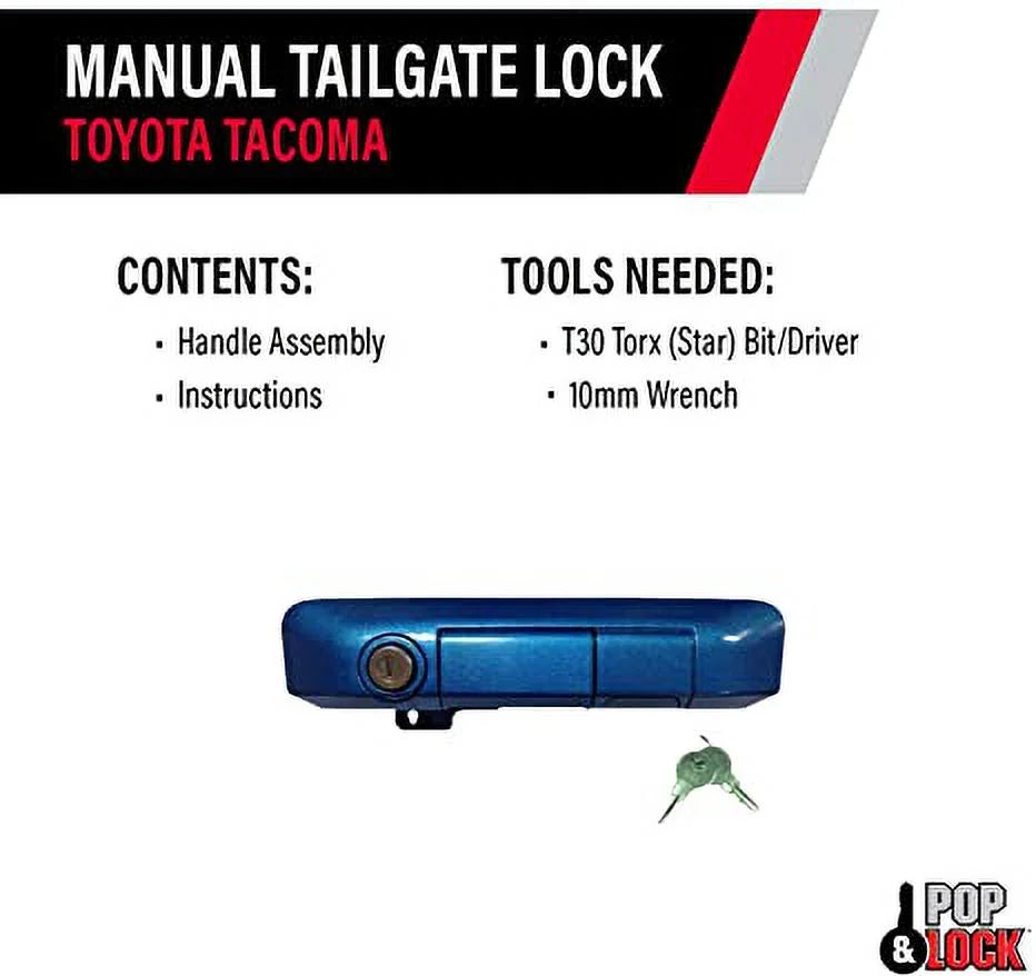 for Lock Tacoma Blue PL5507 (Standard Pop Nautical & Lock Tailgate Metallic Manual Lock)