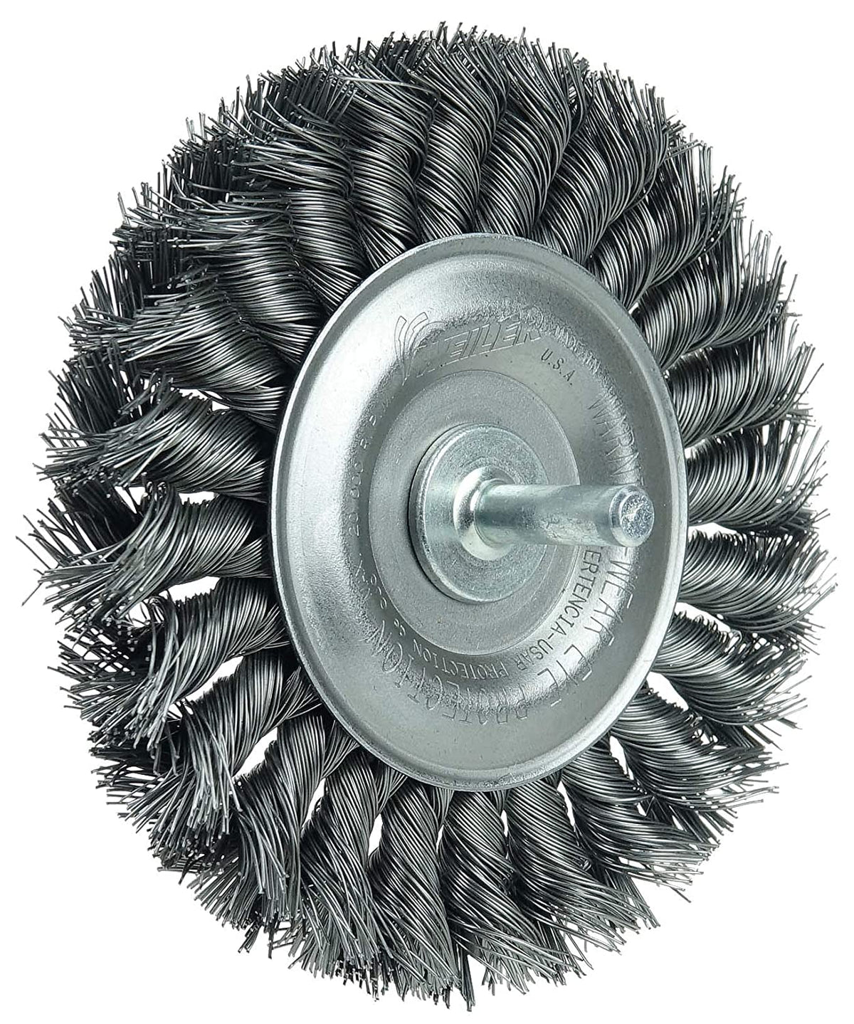 in Knot Wheel, 17687 Weiler Fill, .014" Steel Made 4" Wire Stem-Mounted USA 1/4" the Stem,
