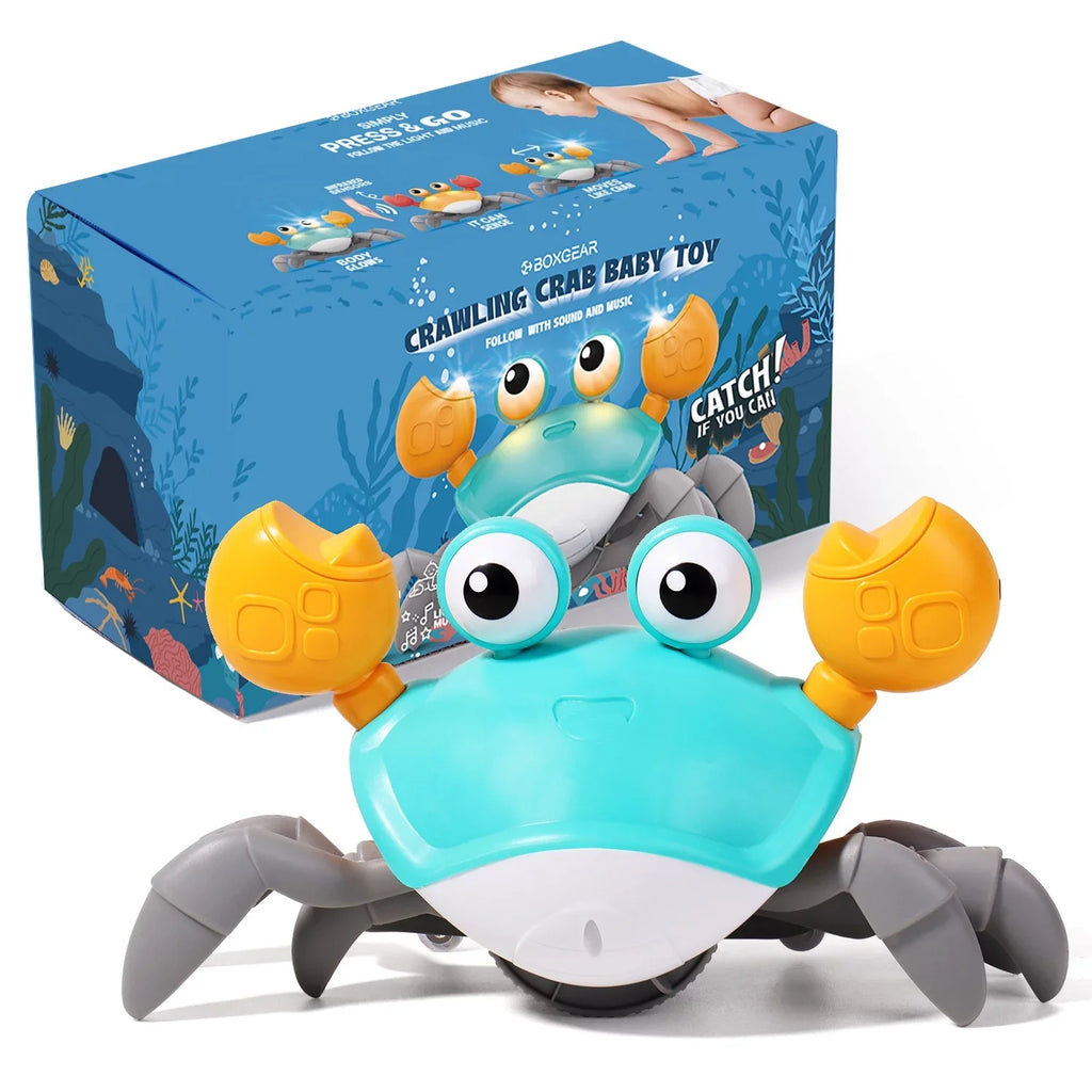 Toddlers Music For & Alin Walking Tummy Toys Toy Birthday For Development Infant Crawl, Crawling Gifts Baby 36 And Gift Learning Cute Interactive Crab: Time Kids Months