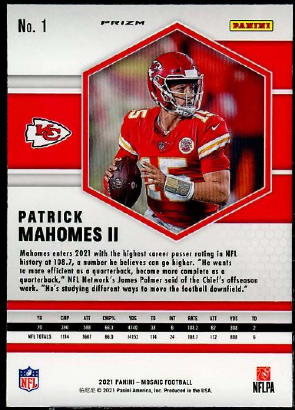 Mosaic #1 2021 II Mosaic Green Patrick Card Mahomes Panini