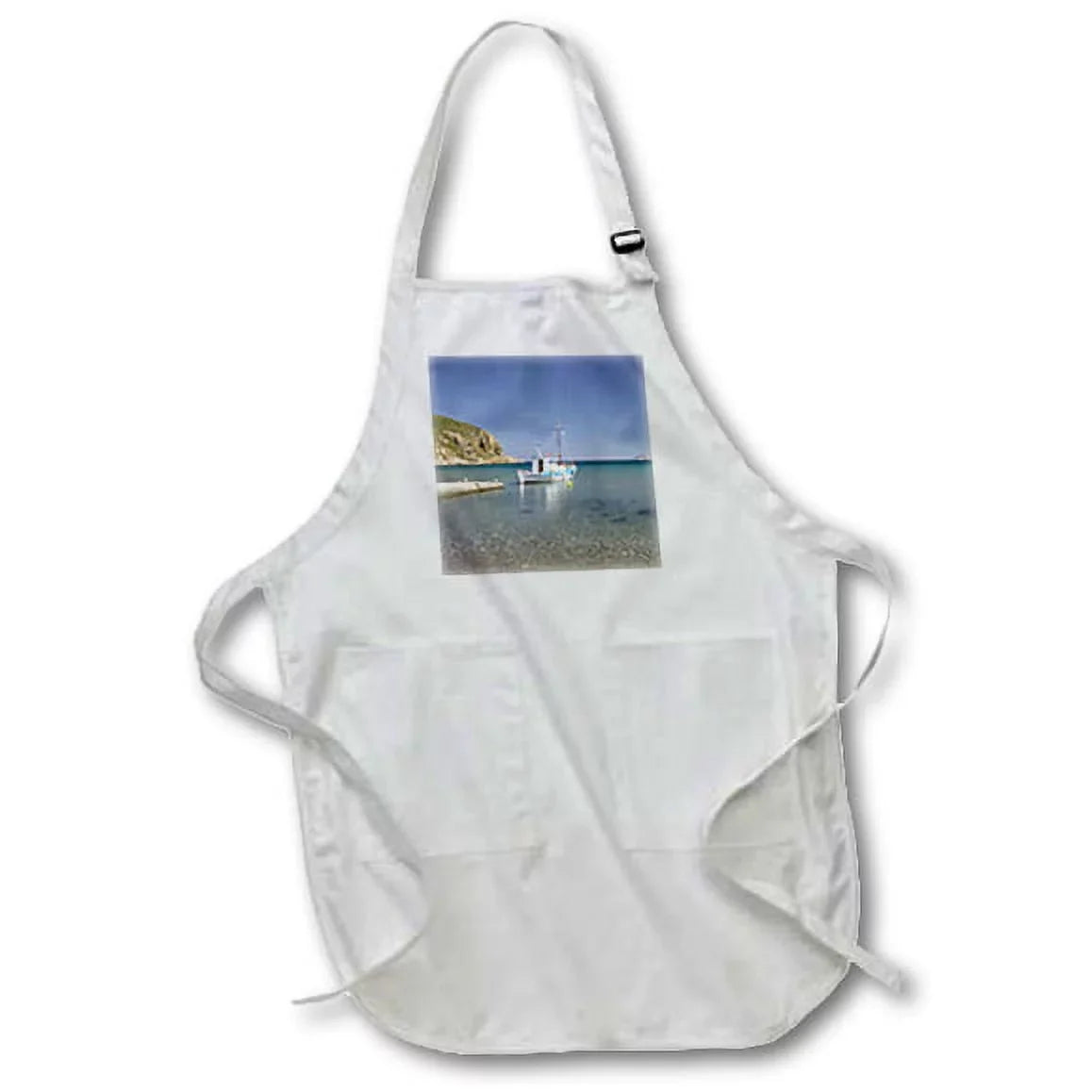 Fishing EU12 WBI1121 Bibikow 3dRose PATMOS, 22 Medium GREECE, Dodecanese, Apron, boat Length - - by 24-inch - Walter
