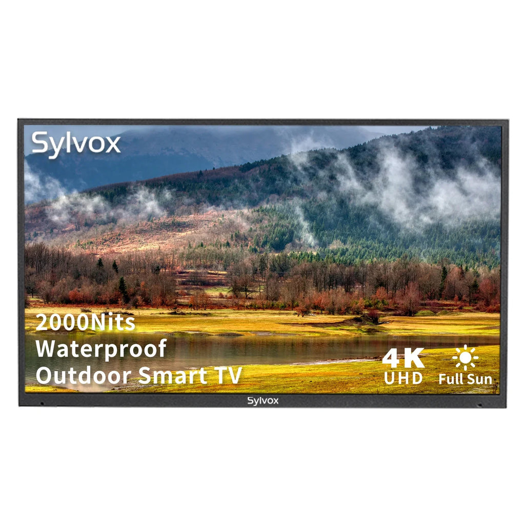 UHD SYLVOX Series) 2000 (Pool exterior Nits with Waterproof 4K 43" TV, Smart Sun TV IP55 Full