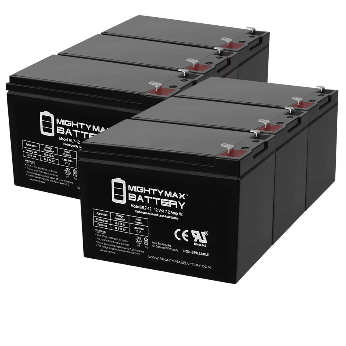 7.2AH EVX1272F2 SLA - Pack GP1272 Sea-Doo 6 12V Replaces ZS06 Battery