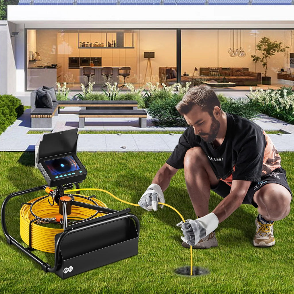 Sewer DVR Camera Monitor, Camera Battery, Pipeline 30M Function, 4.3 IP68, Inspection 98.4 LEDs, LCD Waterproof FT Cable, VEVOR 6 Inch - 8500mAh