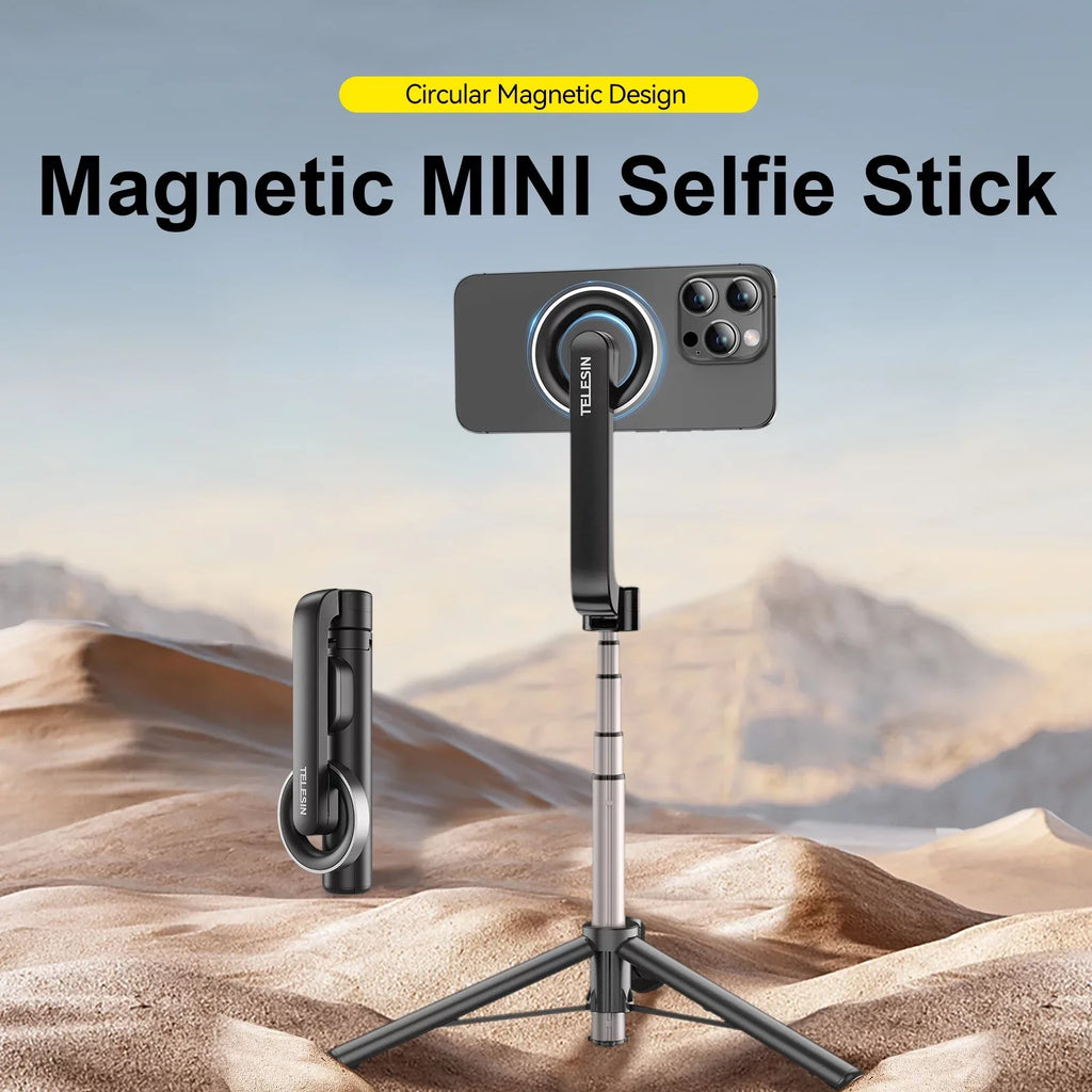 , Magnetic with TELESIN for 27.1 Remote Control Tripod, inch Selfie Rotation Stick