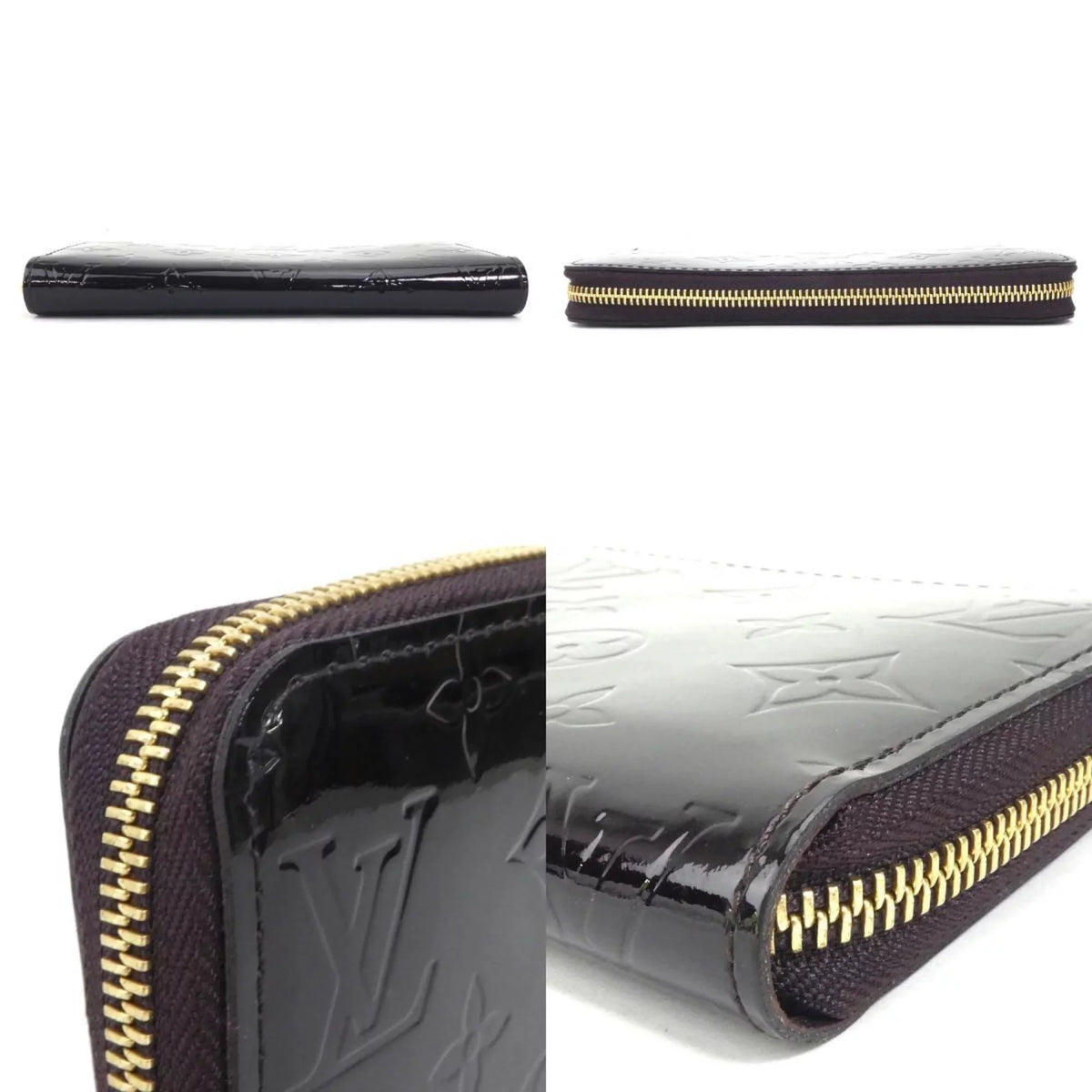 (Good) Pre-Owned M93522 Zipper Zippy Round Amaranto Verni Monogram Unisex Wallet Long